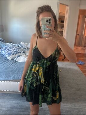Tropical Olivaceous dress